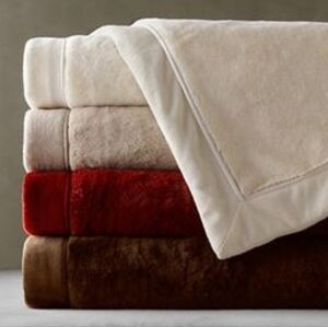 Restoration Hardware Red Luxury Plush Throw